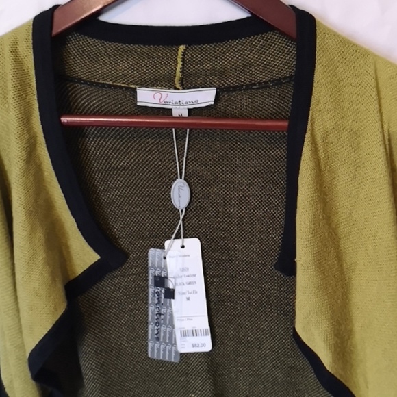Black and Green Striped Cardigan by Variations NWT - Picture 2 of 6